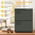 Hot Towel Warmer  46L Large Capacity Spa Towel Warmer with Double Cabinets for Salon, Barber Shop, Massage & Facial (Black)