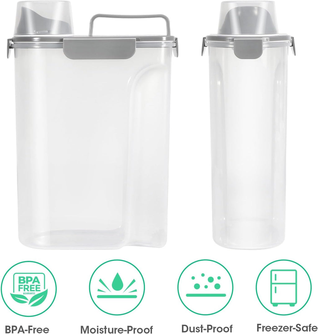 Dog Cat Food Storage Container 5 to 7 Lbs, Airtight Pet Food Dispenser with Easy-Pouring Spout & Measuring Cup, Portable Kibble Container for Travel Dog Food Storage