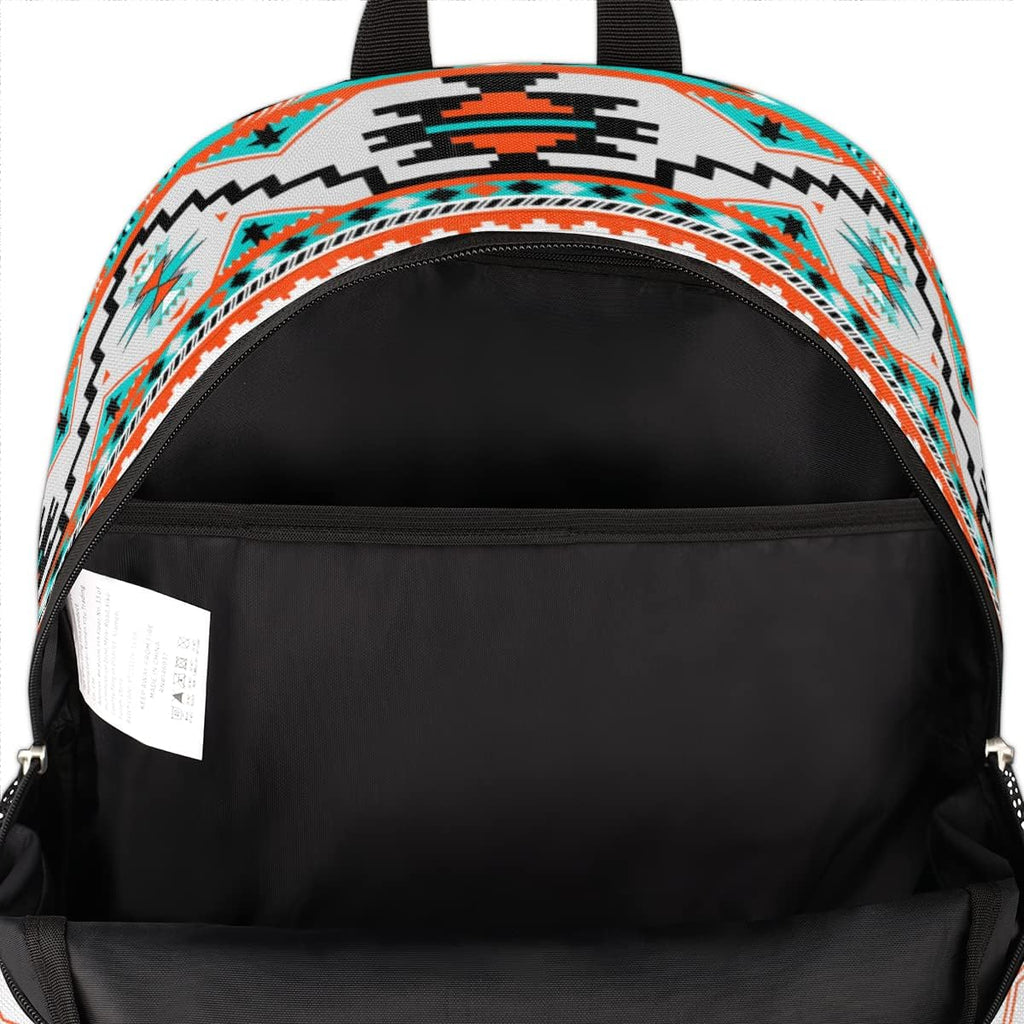 Aztec Print School Backpacks for Girls Boys Teens Students - Stylish College Schoolbag Book Bag - Water Resistant Travel Backpacks for Women Men