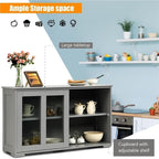 42" Small Buffet Sideboards Cabinet with Sliding Glass Door Home Furniture