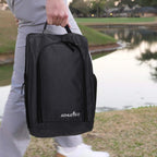 Golf Shoe Bag - Zippered Shoe Carrier Bags with Ventilation & outside Pocket for Socks, Tees, Etc. (Gray)