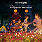 Solar Garden Lights, 6 Pack 48 Leds Solar Outdoor Lights, Firefly Lights for Patio Pathway Outdoor Decor, Big Bulb, Unique Gifts for Women, Gifts for Grandma