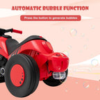 Kids Motorcycle, 6V Electric Ride on Car with Automatic Bubble Function, Foot Pedal, Headlight, Music, 3 Anti-Skip Wheels Vehicle for Children, Toddler Ages 3+