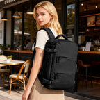 Large Black Travel Backpack for Women Men Airline Approved Carry on Backpack Flight Approved Waterproof Sports Luggage Backpacks Casual Daypack Small Hiking Backpacks