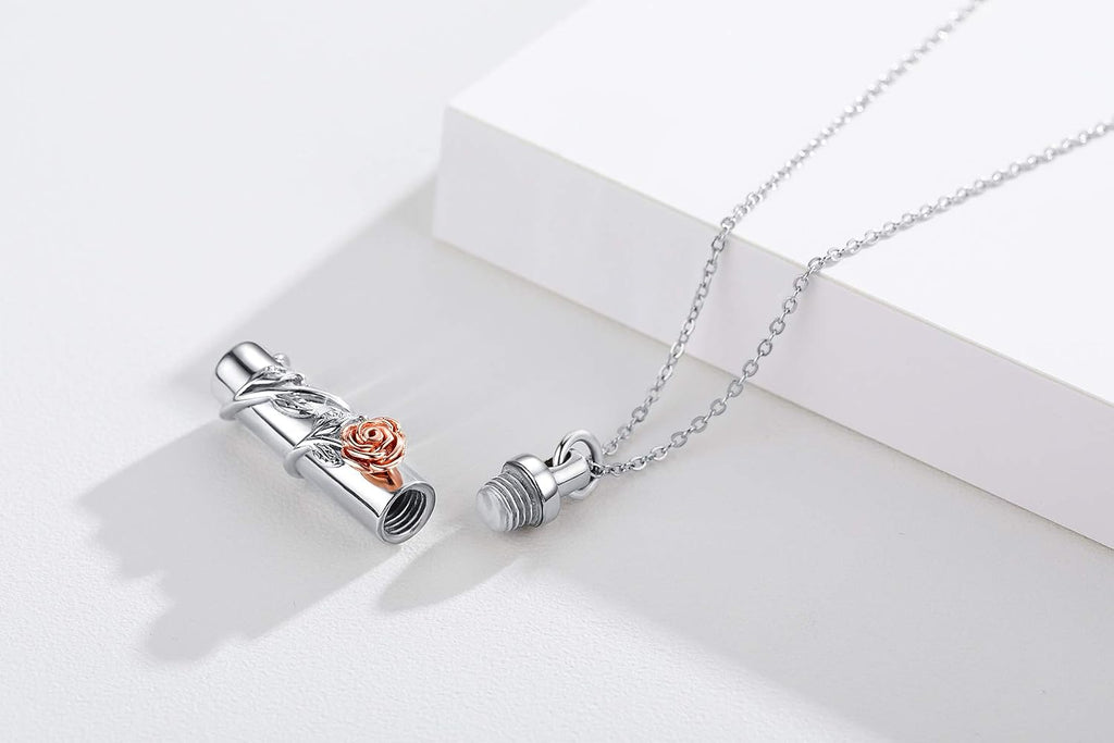 Cremation Jewelry Sterling Silver Sunflower/Rose/Daisy Flower Urn Necklace for Ashes Memorial Keepsake Jewelry for Women