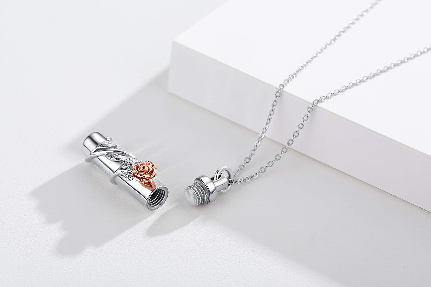 Cremation Jewelry Sterling Silver Sunflower/Rose/Daisy Flower Urn Necklace for Ashes Memorial Keepsake Jewelry for Women
