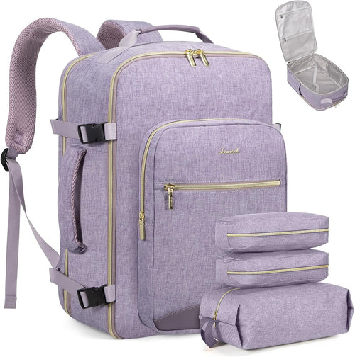40L Travel Backpack Flight Approved Carry on Backpack,3 Packing Cubes,Waterproof Personal Item Travel Bag,Tsa Carry on Luggage Suitcase Travel Essentials,Gifts for Women & Men,Fits 17" Laptop
