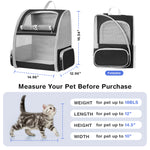 Pet Carrier Backpack for Dogs Cats, Puppies up to 18Lbs, Cat Carrier with Side Pocket, Fully Ventilated Mesh, Airline Approved, Dog Carrier Backpack for Travel, Hiking, Walking & Outdoor Use, Black