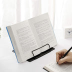 1PC Desk Book Stand Metal Reading Rest Book Holder, Cookbook Holder | Adjustable Documents Holder Portable Sturdy Bookstands for Recipes Textbooks Tablet Music Books with Page Clips (Black)