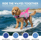 Dog Life Jacket - Pet Safety Vest for Swimming & Boating, Shark Life Jacket with Floatation, Dog Lifesavers Swimsuits for Small Medium Large Dogs (Pink, L)
