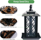 Large Bird Feeders, Hanging Bird Feeders for Outdoors, 3.2Lb Capacity Lantern Wild Bird Feeders for outside Hanging, Black