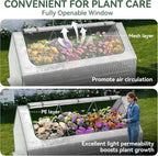 Raised Garden Bed with Self-Watering System, 8X4X1 Ft Elevated Planter Boxes Outdoor with PE Cover, Galvanized Raised Beds for Gardening,Vegetables,Flowers, Backyard, Patio