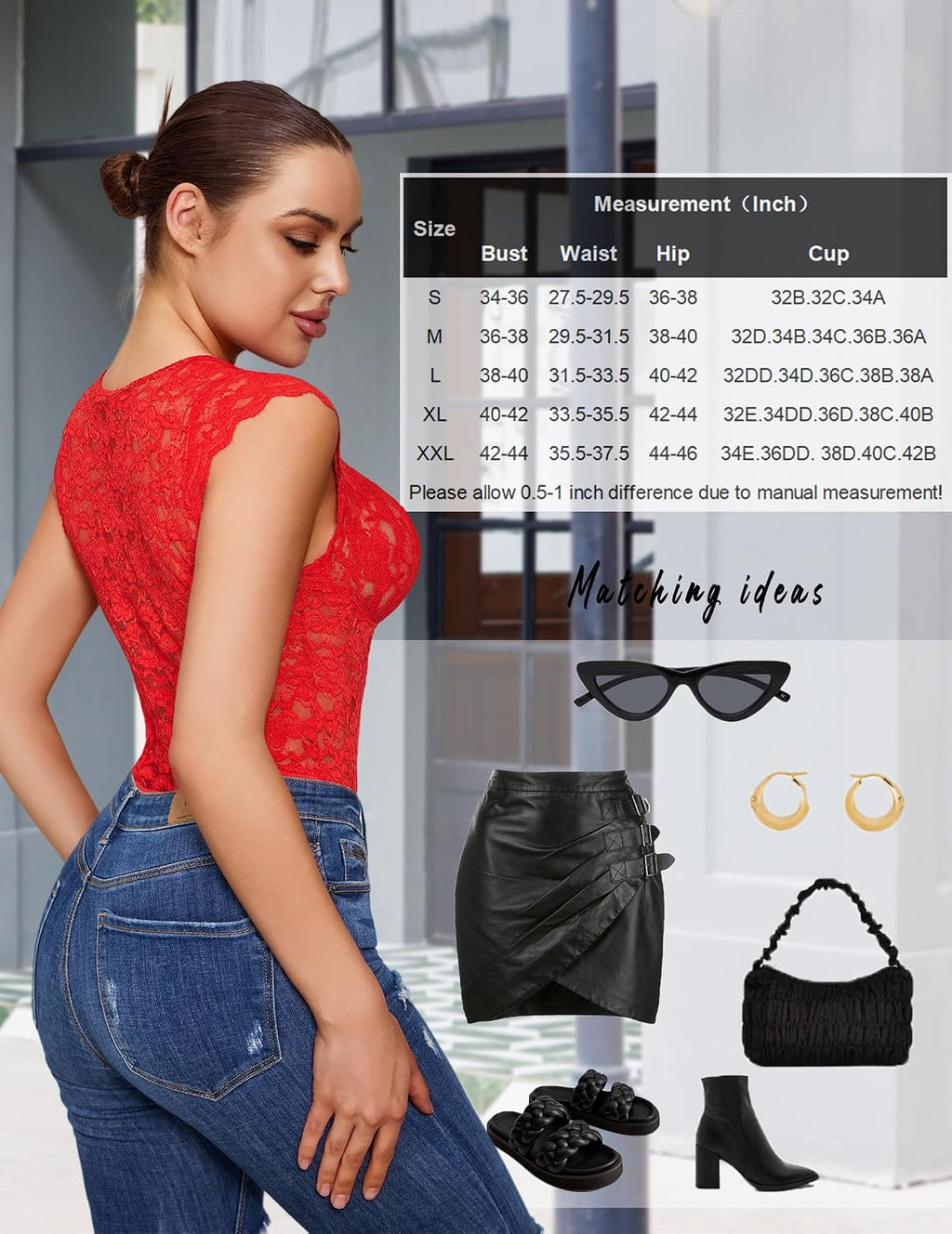 Lace Bodysuits for Women Sexy V Neck Sheer Bodysuit Tops Snap Crotch One Piece Teddy