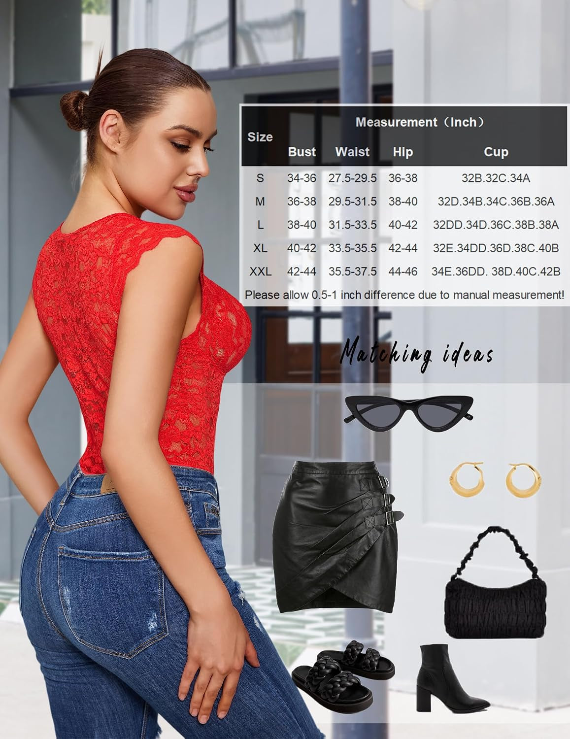 Lace Bodysuits for Women Sexy V Neck Sheer Bodysuit Tops Snap Crotch One Piece Teddy
