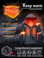 Men'S Winter Ski Jacket Waterproof Snow Coat with Detachable Hood | Windproof, Fleece-Lined, Insulated, Multiple Pockets, for Snowboarding and Cold, Rainy Weather