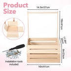 Wooden Baby Shower Crate Closet, Wooden Crate Basket with Handle Baby Gift Basket New Born Welcome Gift Hamper for Boys & Girls Welcome Babies Gifts for New Parents