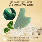 Jade Gua Sha Facial Tools - Face Sculpting & Massager Tool for Lymphatic Drainage & Jawline Sculpting, Guasha Tool for Face, Eye Depuffer Skin Care Tools