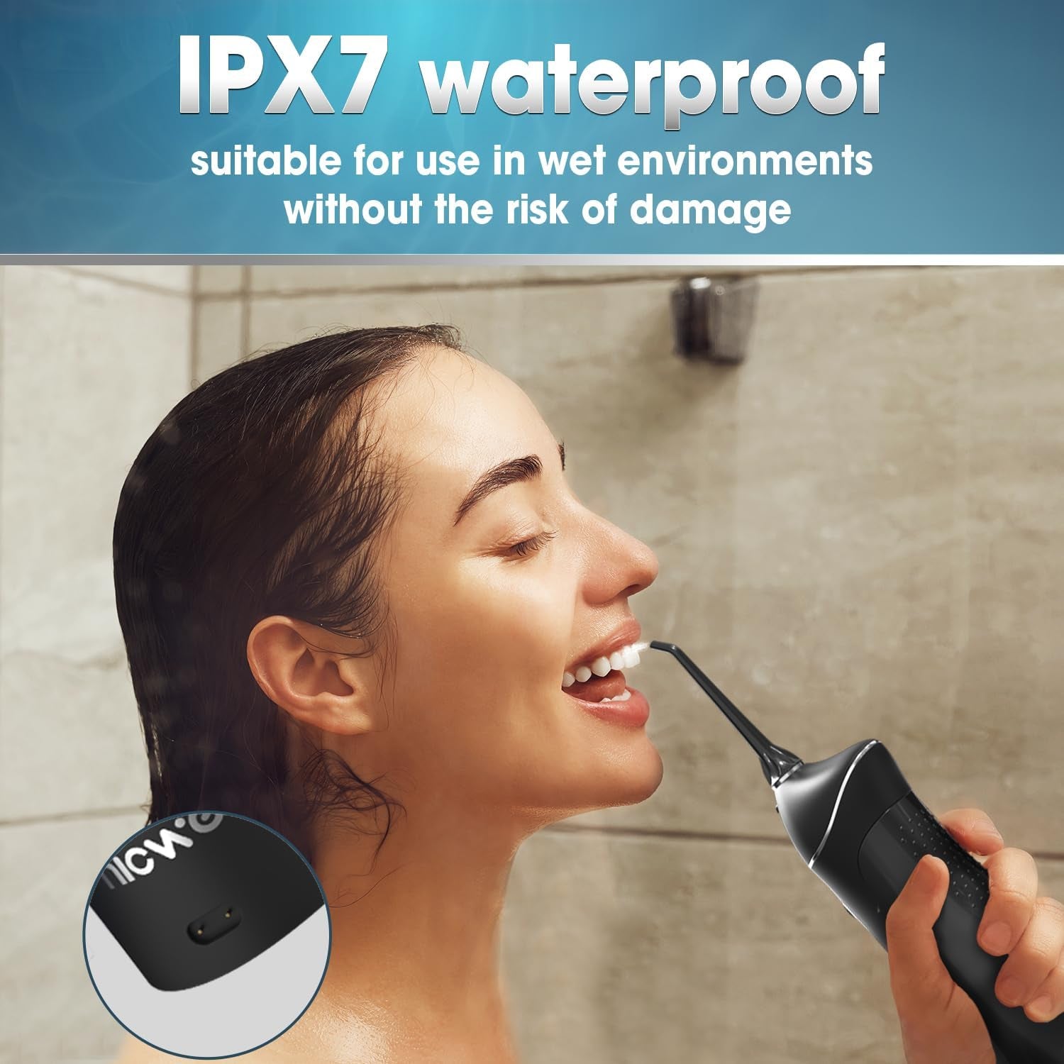 Water Dental Flosser Teeth Pick - 4 Modes Dental Oral Irrigator, Portable & Rechargeable IPX7 Waterproof Personal Orthodontic Supplie Water Teeth Cleaner Picks for Home Travel