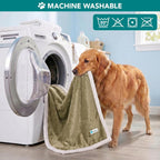 Dog Blanket for Medium Large Dogs and Pets, Soft Sherpa Fleece Pet Blanket Throw for Cats Puppies, Reversible Plush Couch Cover Protector for Sofa Bed Car Seat, Machine Washable, 80X60, Taupe