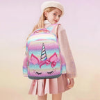 Girls Backpack, Kids Backpacks for School Kindergarten Girls Backpack with Lunch Box & Chest Strap