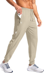 Men'S Joggers with Zipper Pockets Lightweight Athletic Workout Pants Quick Dry Sweatpants for Men Running Hiking