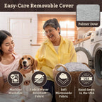 Dog Car Seat for Dogs up to 18Lbs, Lookout II, Palmer Dove (S) | Dog Booster Car Seat with Storage Tray, Elevated View Helps Alleviate Travel Sickness & Fear, Removable Washable Cover