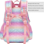 Girls Backpack, Kids Backpacks for School Kindergarten Girls Backpack with Lunch Box & Chest Strap