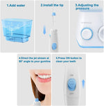 Water Flossing Oral Irrigator, 600ML Dental Cleaner 10 Adjustable Pressure, Electric Oral Flosser for Teeth/Braces, 8 Water Jet Tips for Family (White)