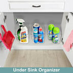 4 Pack Small Clear Plastic Storage Bins, Clear Organizer Bins with Handle for Kitchen, Pantry, Cabinet, Refrigerator, Craft, Toys, Clothes, Closet, under Sink, Bathroom Organizers and Storage