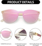 Trendy Rimless Mirrored Sunglasses Reflective Sun Glasses for Women Men