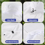 Outdoor UPF50+ Sun Hat Wide Brim Mesh Fishing Hat with Neck Flap