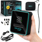 Inflatiq by  Portable Tire Inflator Air Compressor – Twice as Fast Qwikflow Technology with Auto Shut-Off – 11.1V Rechargeable Air Pump with Metal Gears and Premium Carry Case