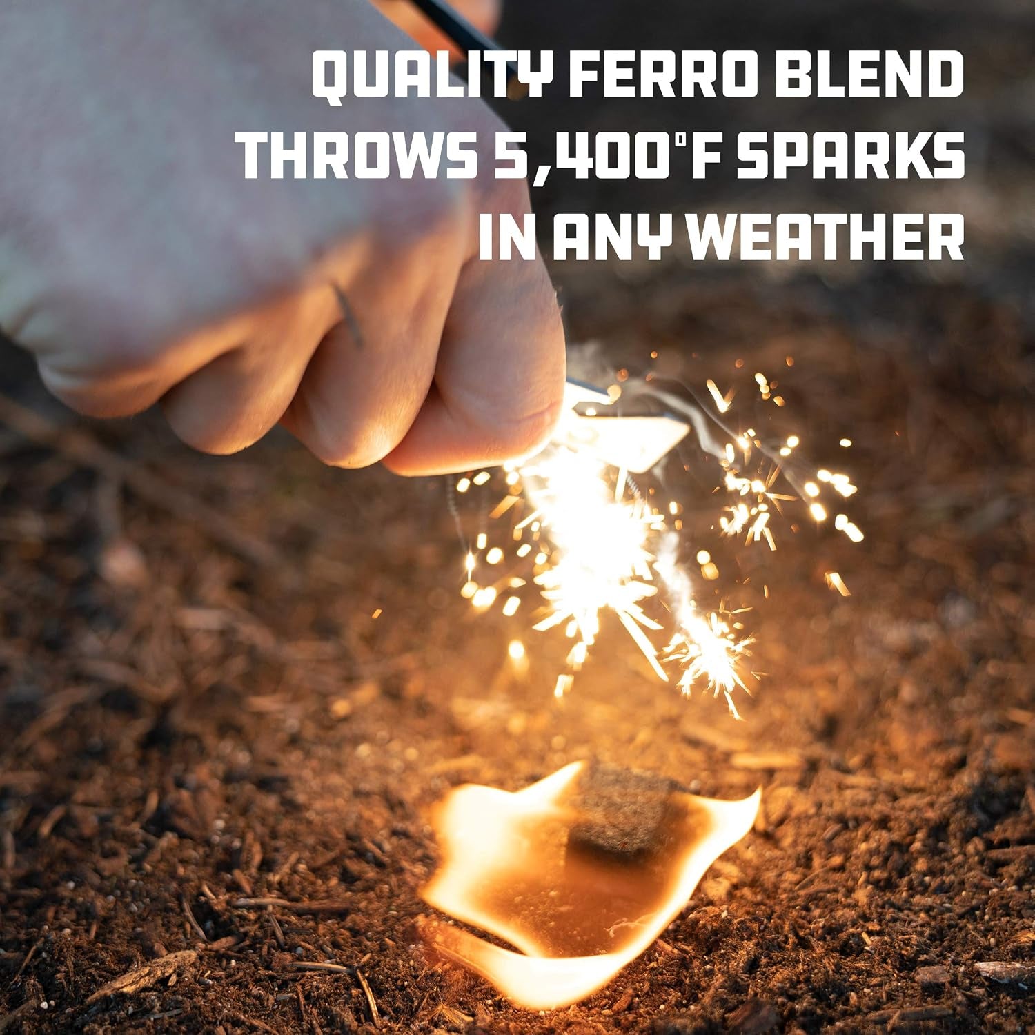Titan Fire Striker Ferro Rod Fire Starting Survival Tool with Tether and Multitool, 20,000+ Strikes