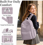 School Backpack for Teen Girls Lightweight College Backpack Women Travel Backpacks Waterproof High School Bookbag for Men Classic Casual Daypacks(Purple)