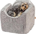 Dog Car Seat for Dogs up to 18Lbs, Lookout II, Palmer Dove (S) | Dog Booster Car Seat with Storage Tray, Elevated View Helps Alleviate Travel Sickness & Fear, Removable Washable Cover