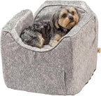 Dog Car Seat for Dogs up to 18Lbs, Lookout II, Palmer Dove (S) | Dog Booster Car Seat with Storage Tray, Elevated View Helps Alleviate Travel Sickness & Fear, Removable Washable Cover