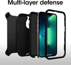 Otterbox Iphone 13 Pro (ONLY) Defender Series Case - Black, Rugged & Durable, with Port Protection, Includes Holster Clip Kickstand
