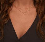 Dainty Pendant Layered Necklaces for Women | 18K Gold Plated Brass, 2-Piece Set with a Choker-Length Upper Layer, Wear Together or Separately, Refined Everyday Style
