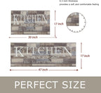 Farmhouse Kitchen Mat Sets 2 Piece,Anti-Fatigue Kitchen Mats for Floor Kitchen Rugs Non Slip Washable Kitchen Runner for Kitchen,Sink,Laundry 17"X47"+17"X30" (Kitchen)