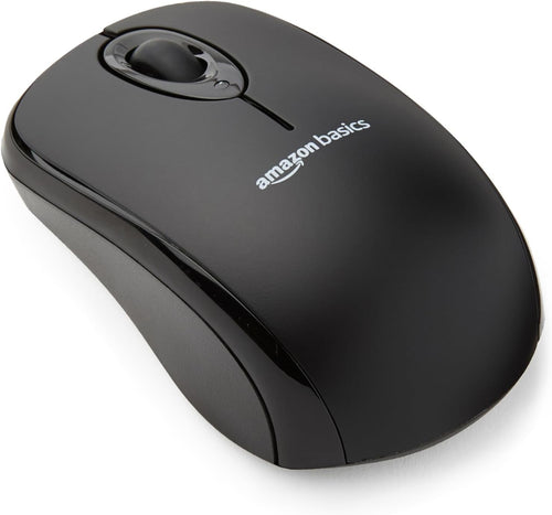 2.4 Ghz Wireless Optical Computer Mouse with USB Nano Receiver, Portable, No Wires, Smooth Tracking, Multi-Device Compatibility, Black