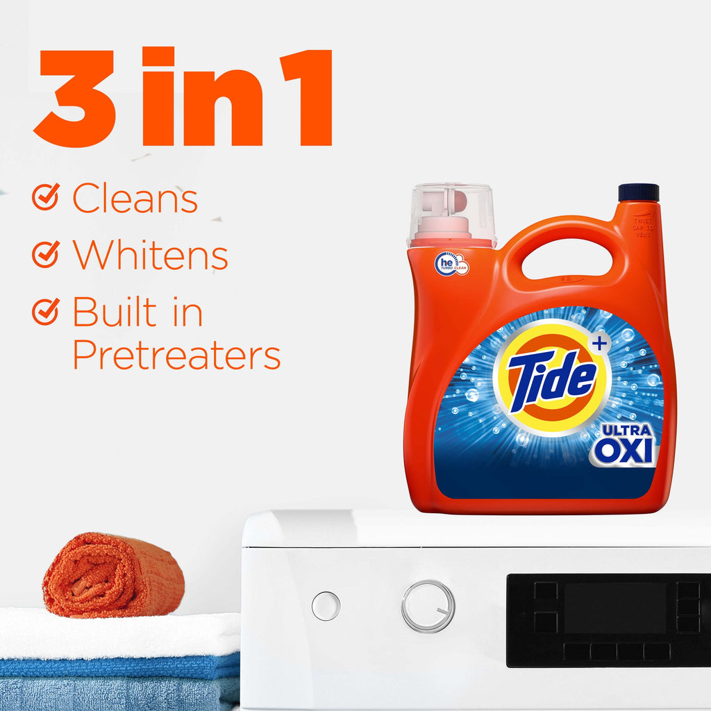 Ultra Oxi Liquid Laundry Detergent, HE Compatible, 84 Fl Oz, 59 Loads