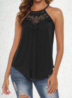 Halter Tops Women Sleeveless Crochet Flowy Cute Summer Tank Tops