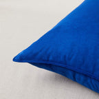 2 Packs Premium Faux Suede Decorative Throw Pillow Covers, Super Soft Square Pillow Case,Solid Cushion Cover for Couch/Sofa/Bedroom (18" X 18", Set of 2, Blue)
