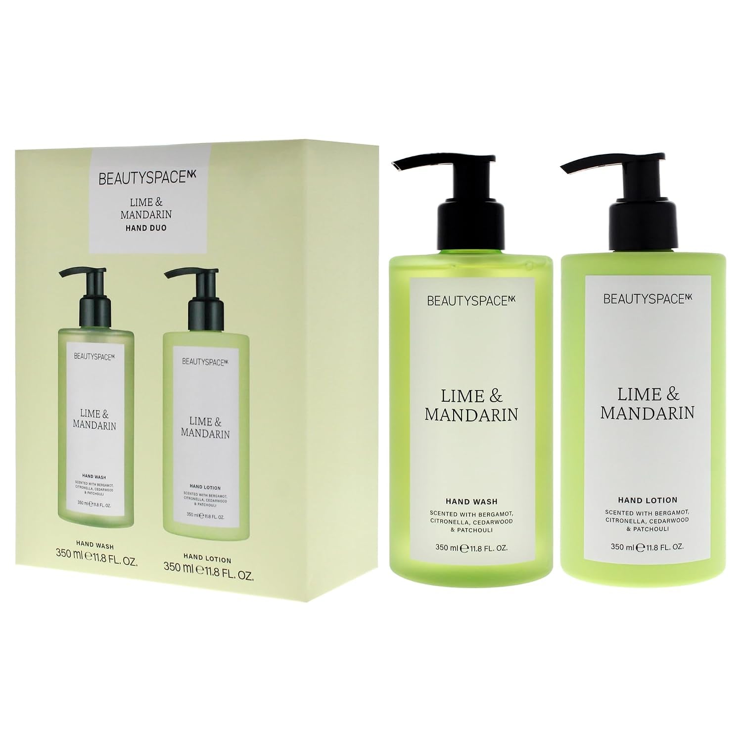 Spacenk  Lime and Mandarin Hand Wash and Lotion Duo - Hydrating, Nourishing for Soft Hands - Vegan, Cruelty Free for All Skin Types - 2 Pc