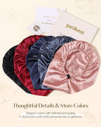 Adjustable Satin Sleep Bonnet, Double Layer Extra Long Hair Bonnet | Natural Hair Silk Feeling Bonnet for Braids, Locs, Curls - Women’S Night Hair Protection Cap