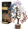 7 Chakra Tree of Life - Birthday Gifts for Women | Gem Tree | Meditation Room Decor Crystal Tree | Spiritual Room Decor | Birthday Gift for Women | 10 Inch 300 Beads