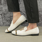 Men'S Fashion Classic Microfiber PU Leather Loafers and Weeding Dress Shoes for Men