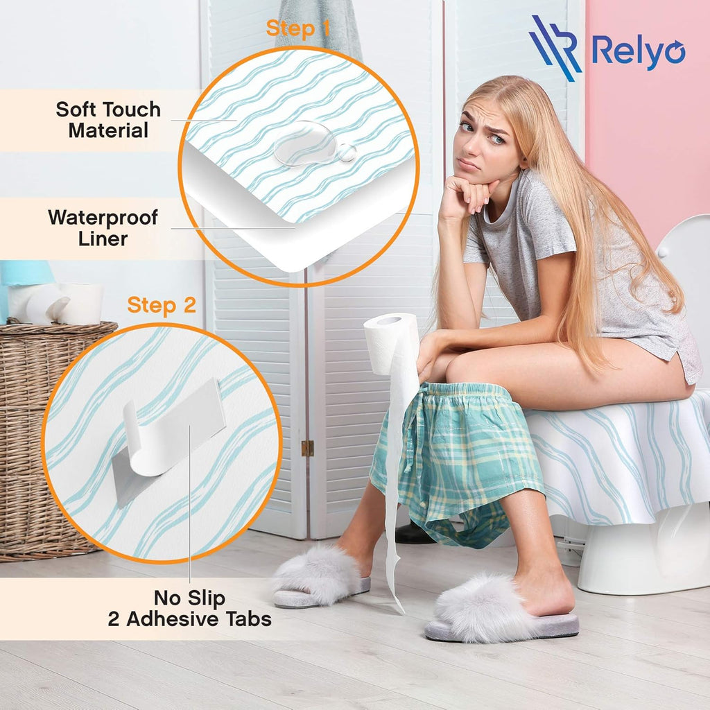 Disposable Toilet Seat Cover for Travel – 20 Pack with Covers Wrapped in Sets of 2, Non-Flushable Liners, Fits Most Seats – Kids, Toddlers, Adults (Waves, 20)