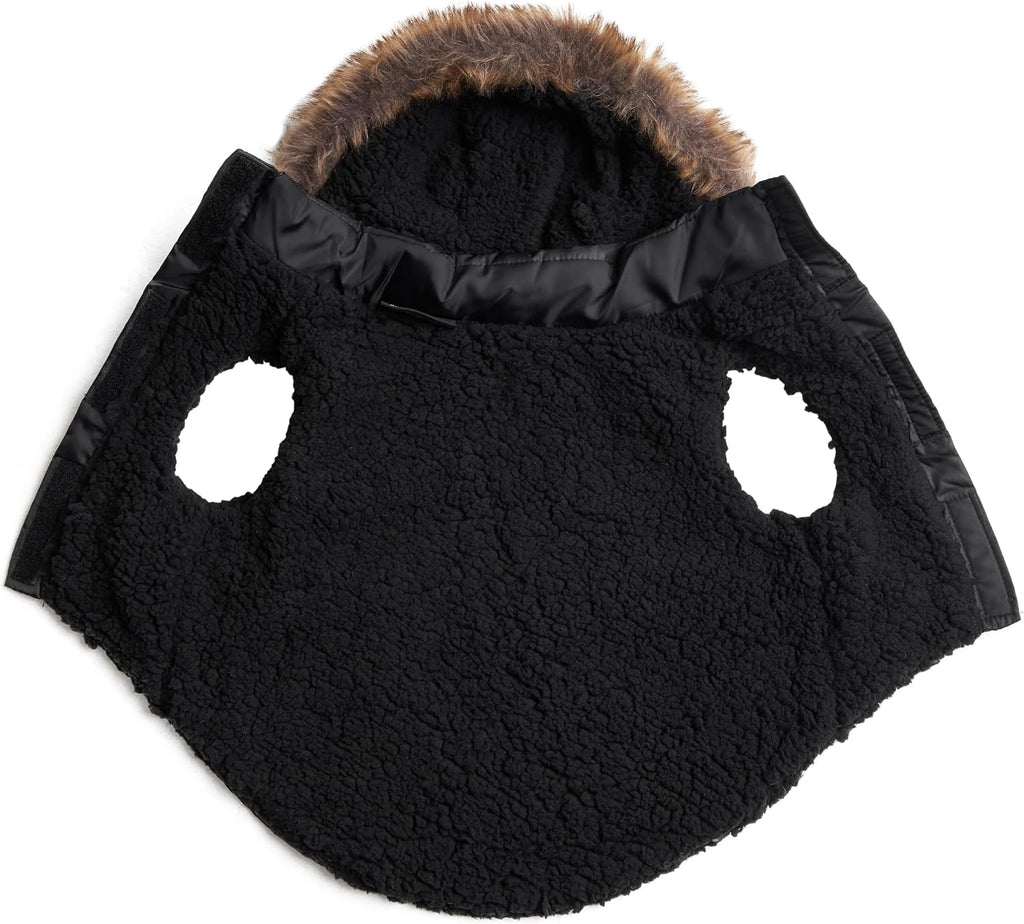 Juicy Couture Faux Fur Hooded Pet Jacket for Dogs and Cats - Medium/Large