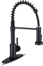 Pull-Down Kitchen Faucet, 2-Mode Sprayer, Matte Black, High Arc | 17-Inch Height, 360 Swivel, Deck Plate, SUS304, Fits 1- or 3-Hole Sinks, Ceramic Cartridge, Easy-Clean Nozzles